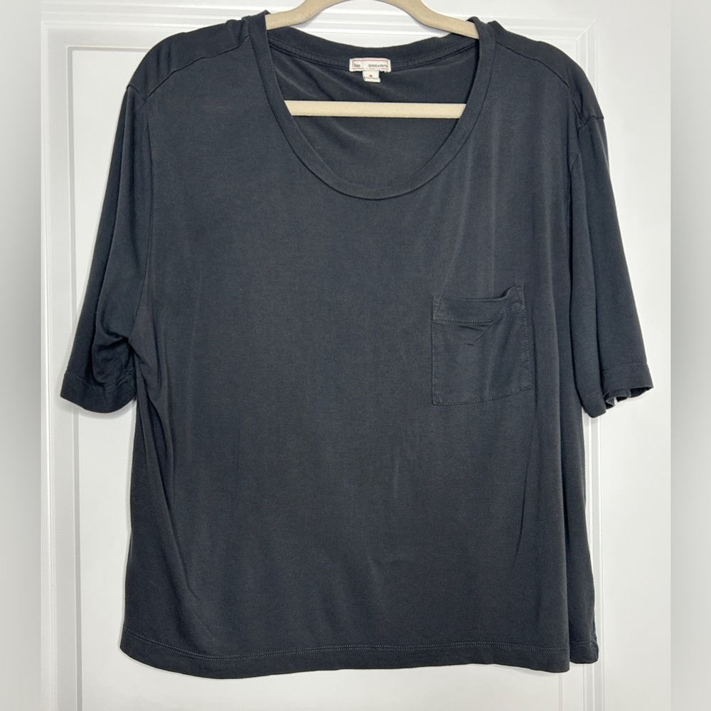 GAP Charcoal Short Sleeve Boxy Tee